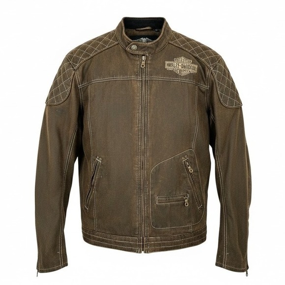 Harley Davidson Men's MEDIUM Distressed Genuine Motor Clothes Vault Jacket